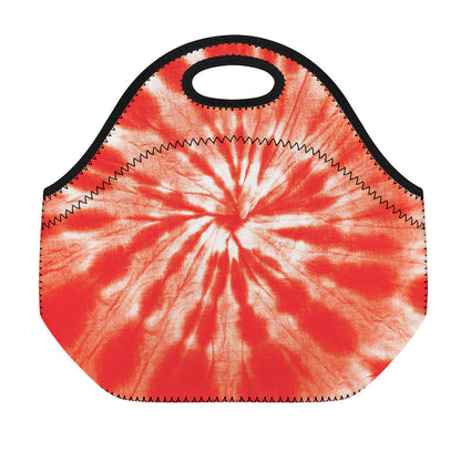 Orange Tie Dye Print Neoprene Lunch Bag