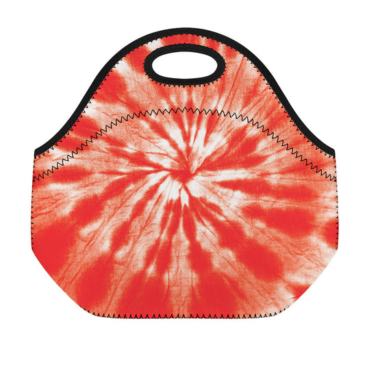 Orange Tie Dye Print Neoprene Lunch Bag