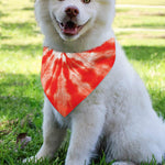 Orange Tie Dye Print Over The Collar Dog Bandana