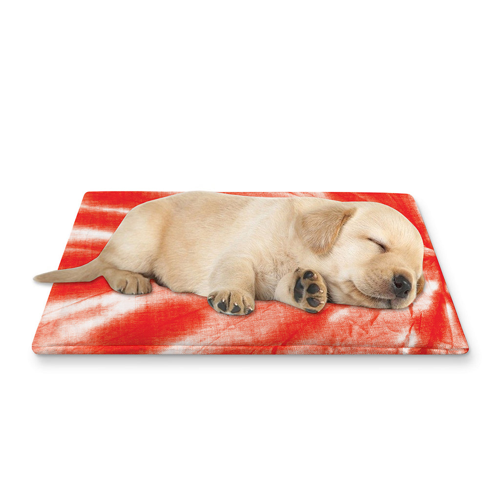 Orange Tie Dye Print Pet Cooling Mat Cover