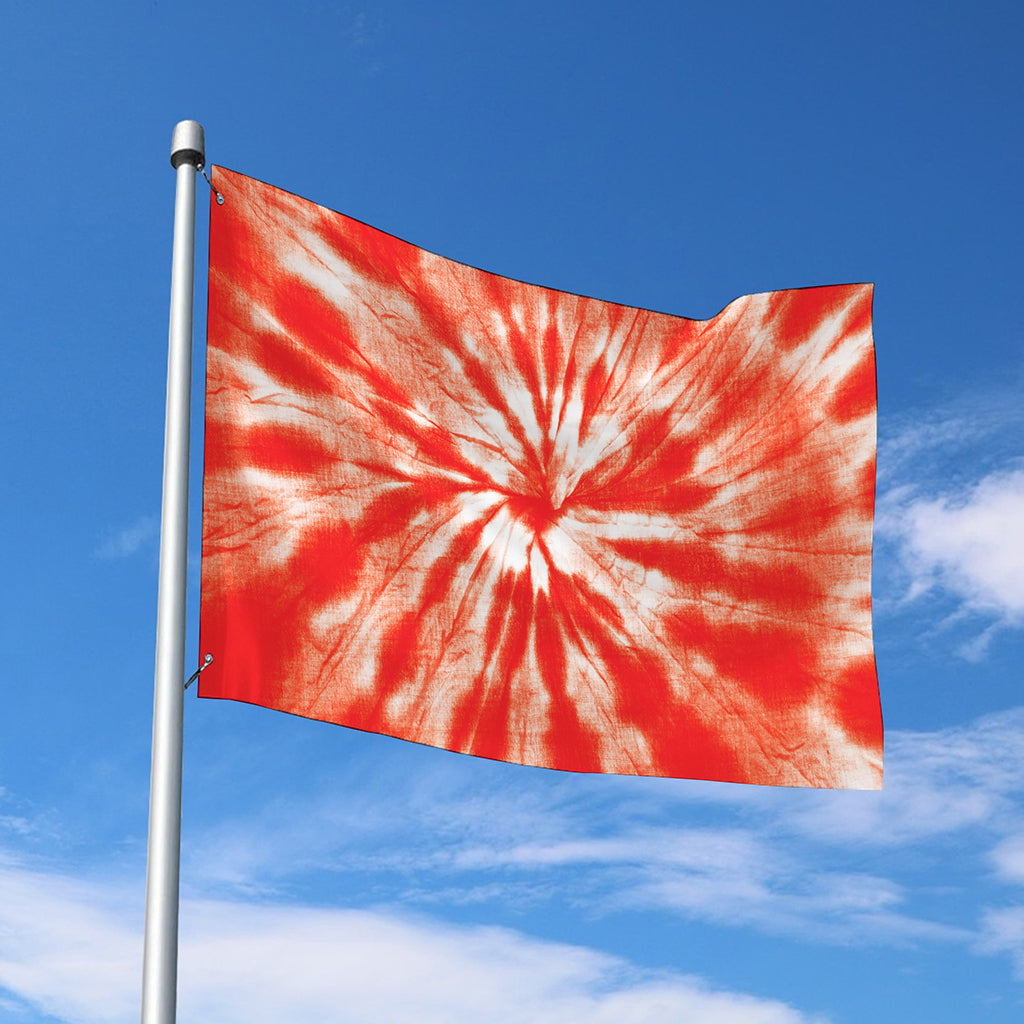 Orange Tie Dye Print Polyester Flag