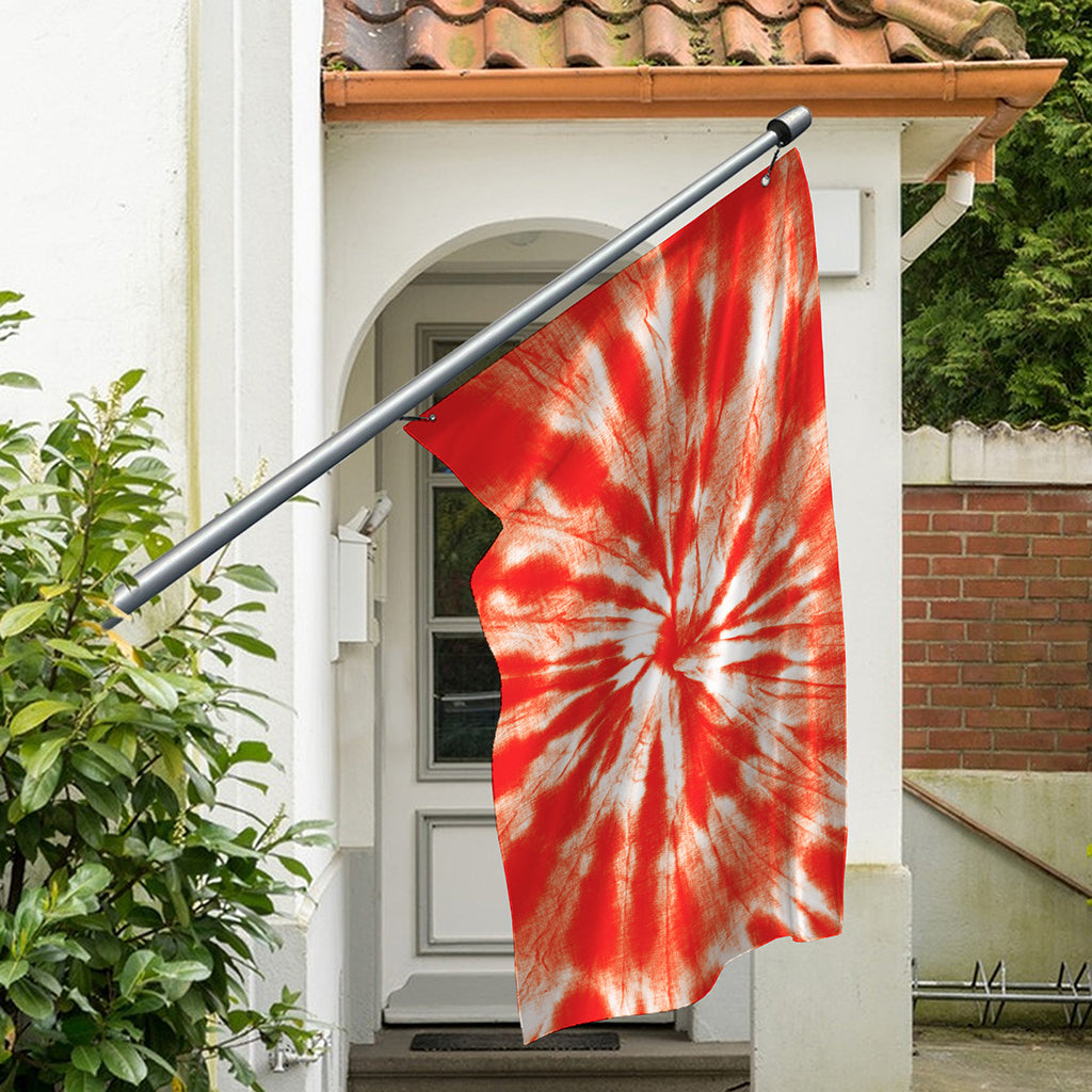 Orange Tie Dye Print Polyester Flag