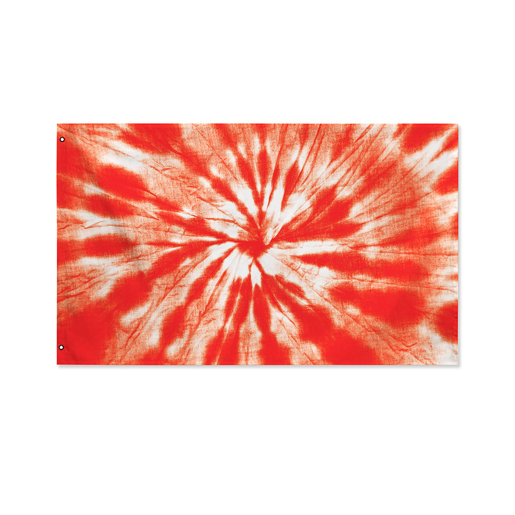 Orange Tie Dye Print Polyester Flag
