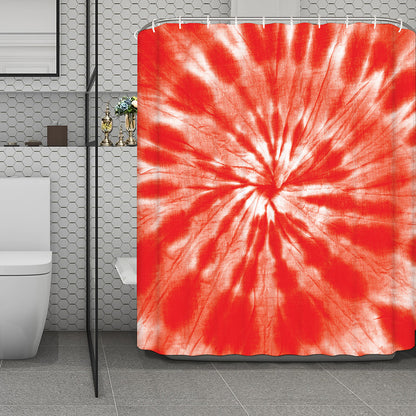 Orange Tie Dye Print Polyester Shower Curtain