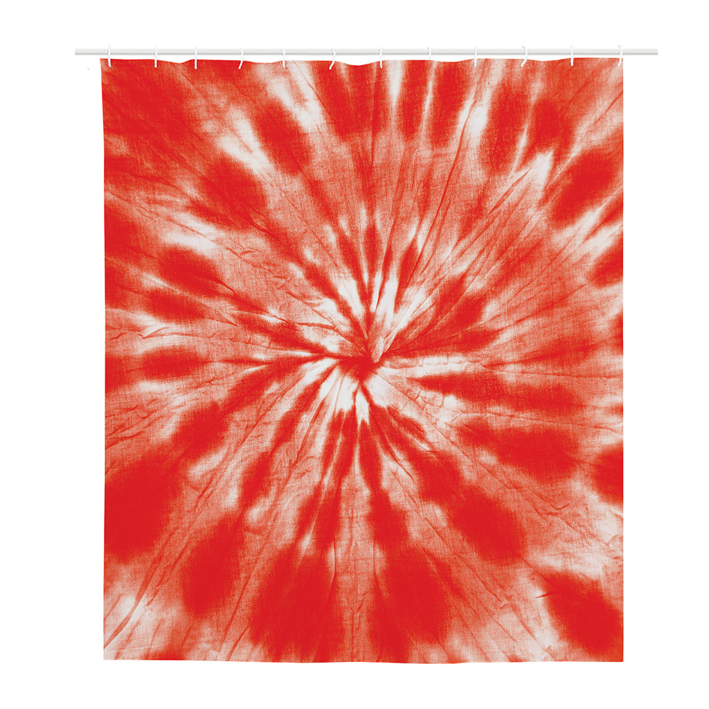 Orange Tie Dye Print Polyester Shower Curtain