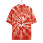Orange Tie Dye Print Rayon Hawaiian Shirt