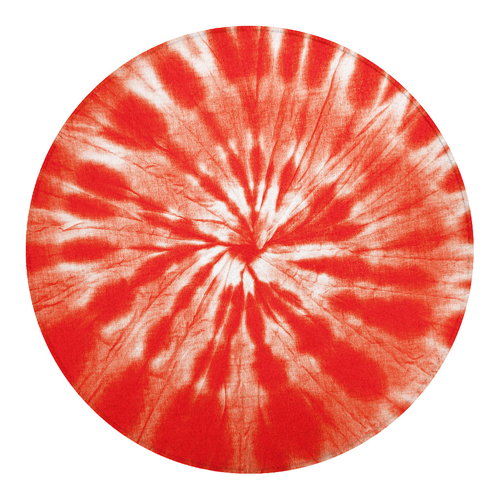 Orange Tie Dye Print Round Blanket