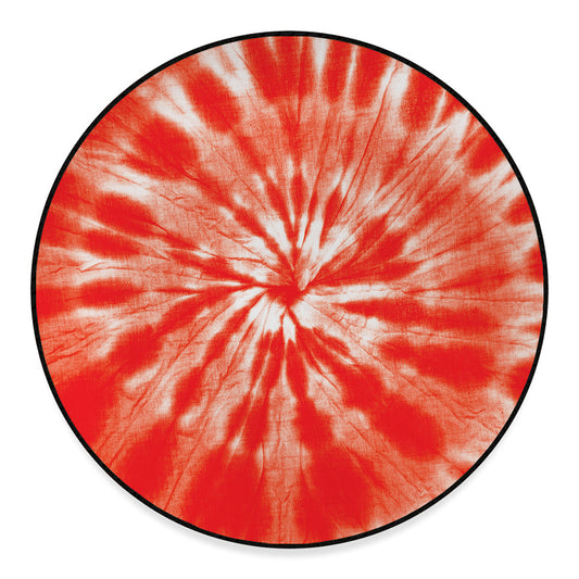 Orange Tie Dye Print Round Floor Mat