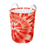 Orange Tie Dye Print Round Laundry Basket
