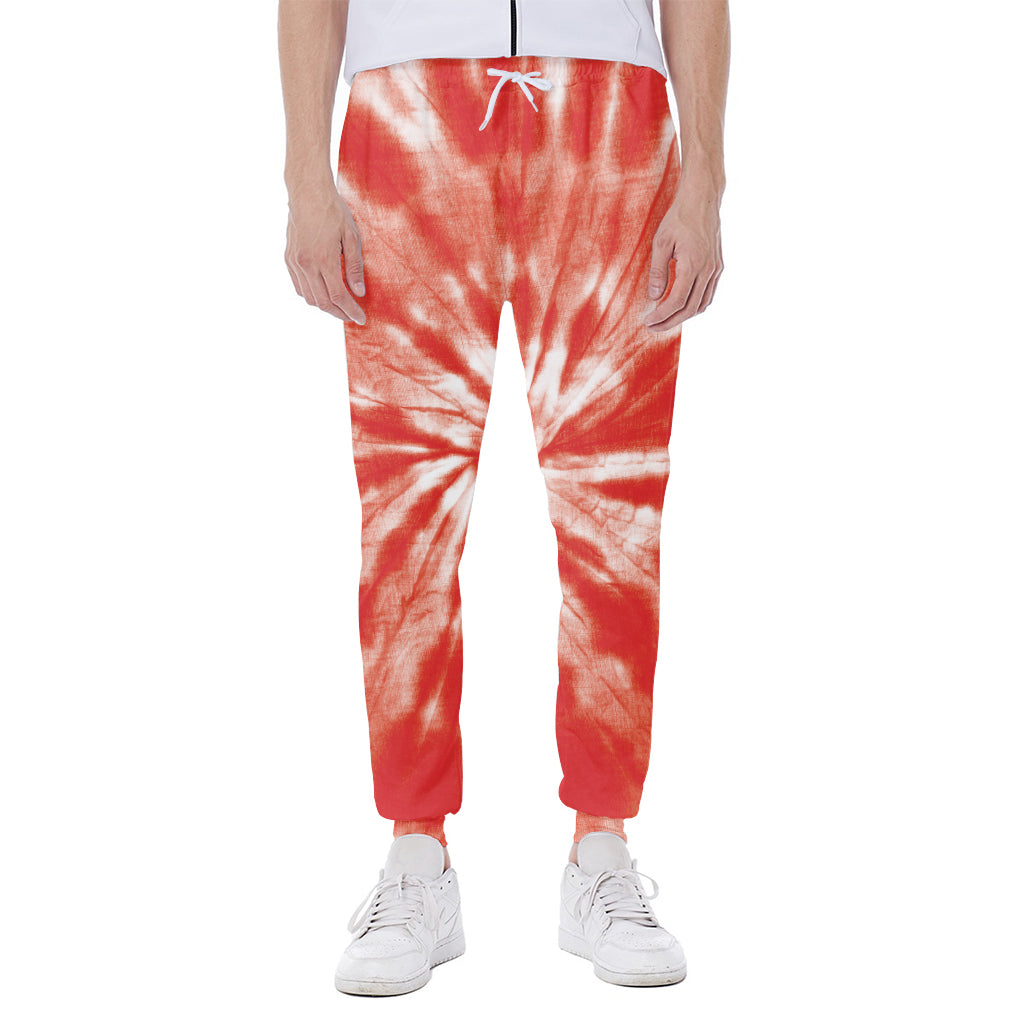 Orange Tie Dye Print Scuba Joggers