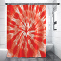 Orange Tie Dye Print Shower Curtain