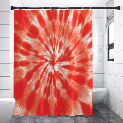 Orange Tie Dye Print Shower Curtain