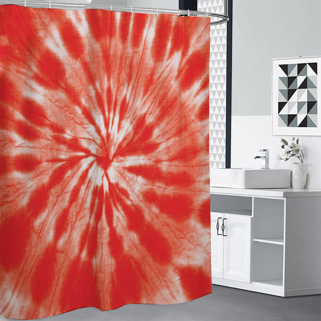 Orange Tie Dye Print Shower Curtain