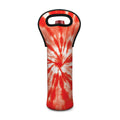 Orange Tie Dye Print Single Neoprene Wine Tote