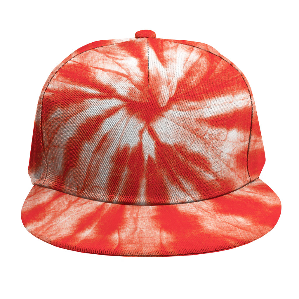 Orange Tie Dye Print Snapback Cap