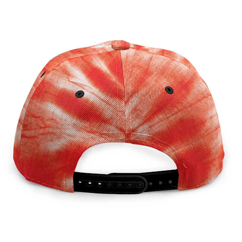 Orange Tie Dye Print Snapback Cap