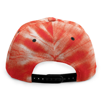 Orange Tie Dye Print Snapback Cap