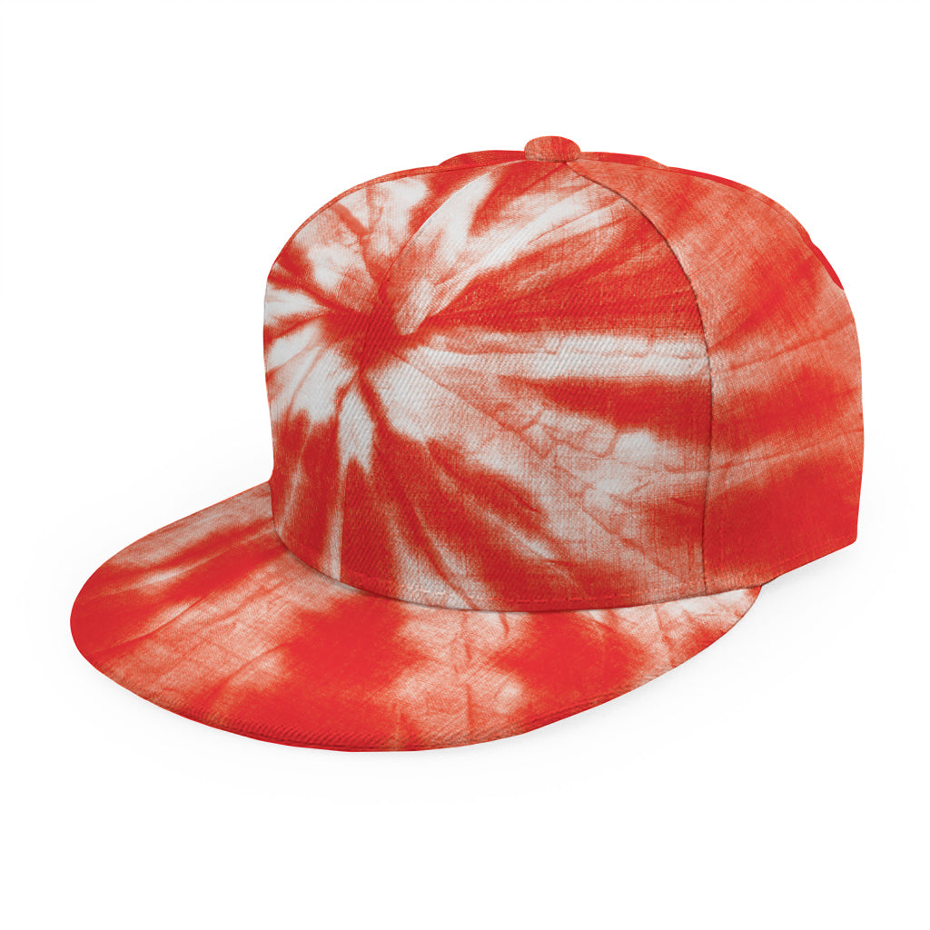 Orange Tie Dye Print Snapback Cap