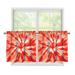 Orange Tie Dye Print Tier Curtains