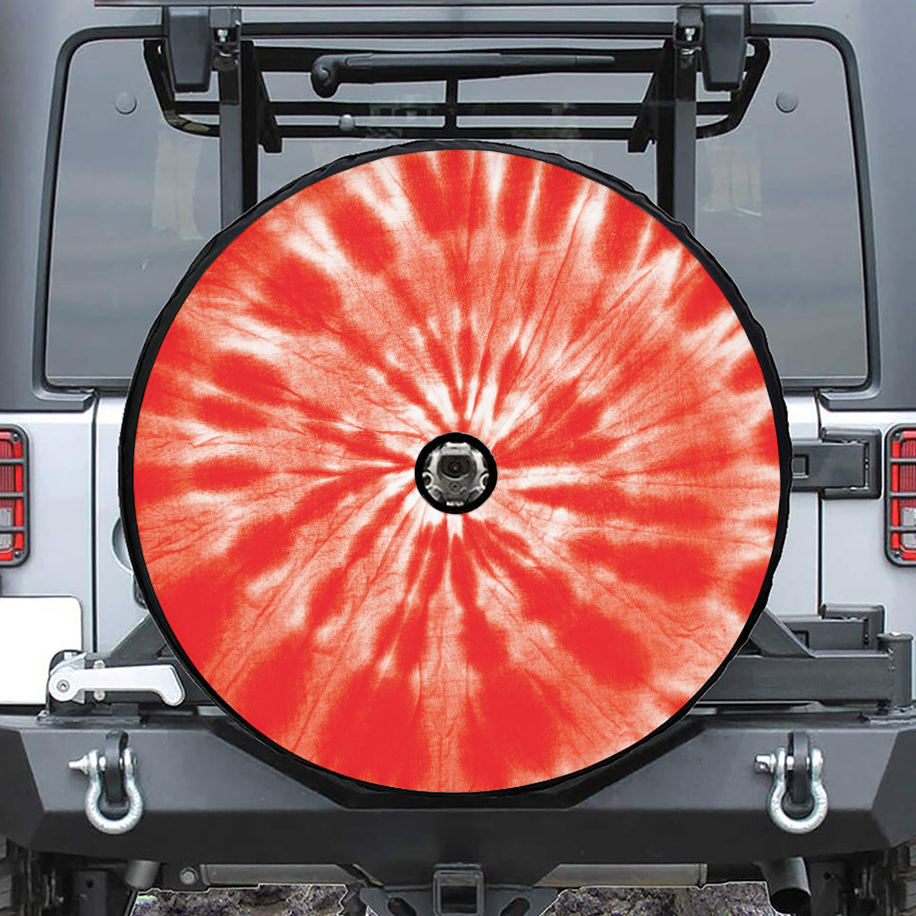 Orange Tie Dye Print Tire Cover With Camera Hole