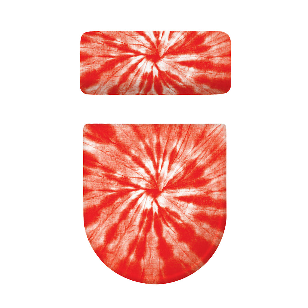 Orange Tie Dye Print Toilet Lid And Tank Cover Set
