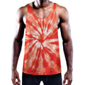 Orange Tie Dye Print Men's Workout Tank Top