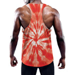 Orange Tie Dye Print Training Tank Top