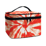 Orange Tie Dye Print Travel Makeup Bag