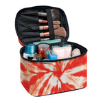 Orange Tie Dye Print Travel Makeup Bag