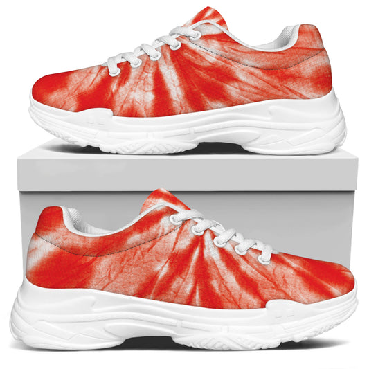 Orange Tie Dye Print White Chunky Shoes