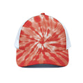 Orange Tie Dye Print White Mesh Trucker Hat