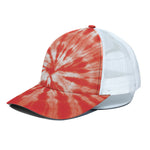 Orange Tie Dye Print White Mesh Trucker Cap