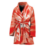 Orange Tie Dye Print Women's Bathrobe