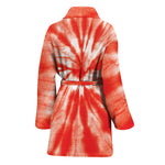 Orange Tie Dye Print Women's Bathrobe