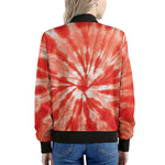 Orange Tie Dye Print Women's Bomber Jacket