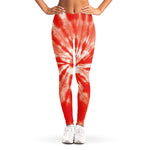 Orange Tie Dye Print Women's Leggings