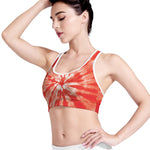 Orange Tie Dye Print Women's Sports Bra