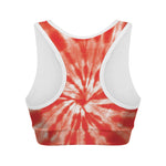 Orange Tie Dye Print Women's Sports Bra