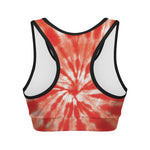 Orange Tie Dye Print Women's Sports Bra