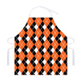 Orange White And Black Argyle Print Adjustable Apron