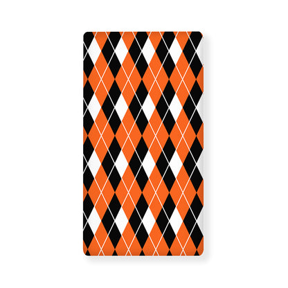 Orange White And Black Argyle Print Baby Crib Sheet