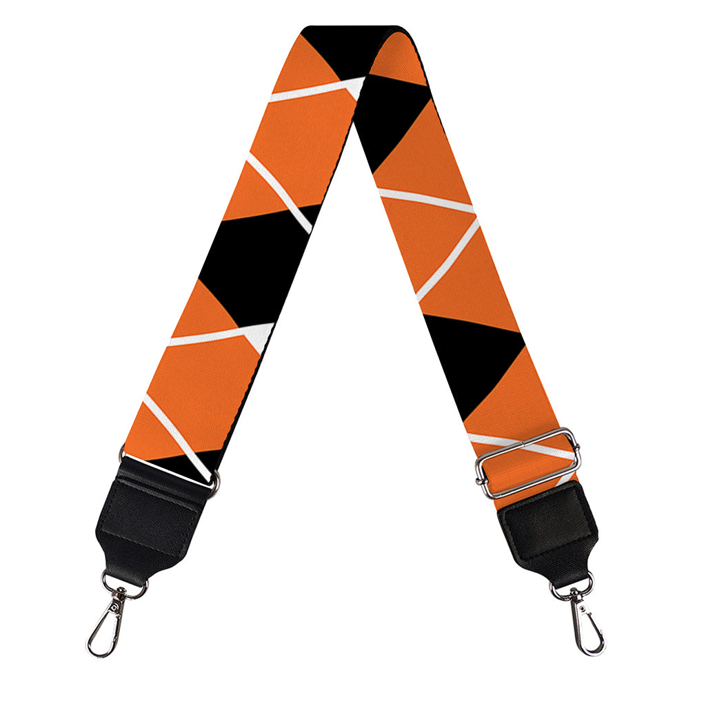 Orange White And Black Argyle Print Bag Strap