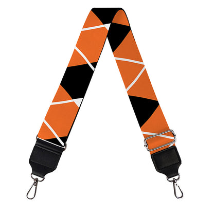 Orange White And Black Argyle Print Bag Strap