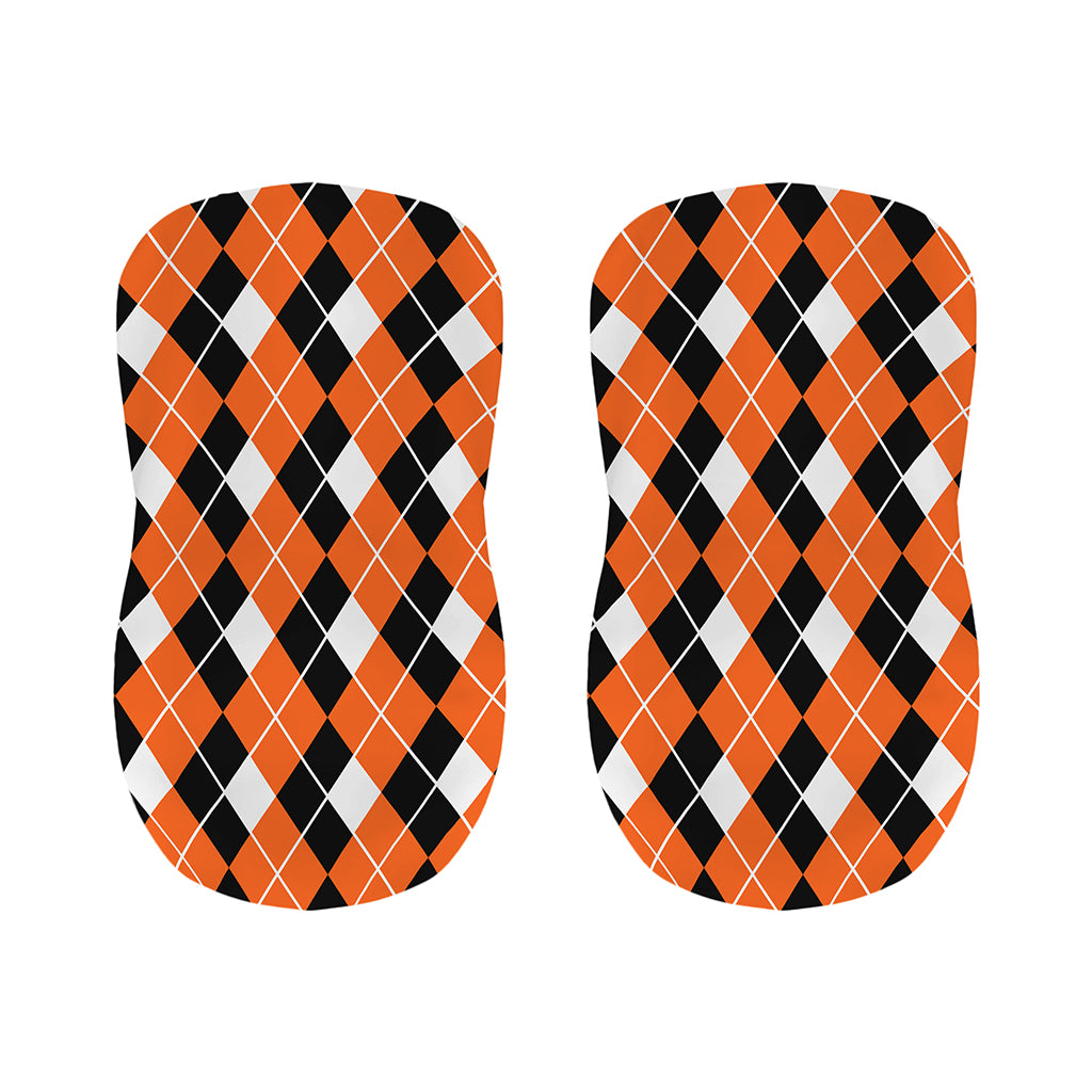 Orange White And Black Argyle Print Bar Stool Covers