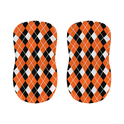 Orange White And Black Argyle Print Bar Stool Covers