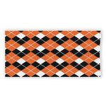 Orange White And Black Argyle Print Beach Towel