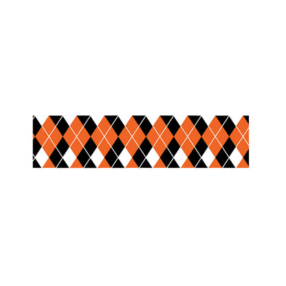Orange White And Black Argyle Print Bed Runner
