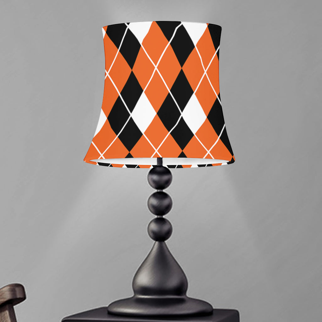 Orange White And Black Argyle Print Bell Lamp Shade