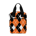 Orange White And Black Argyle Print Bible Tote Bag