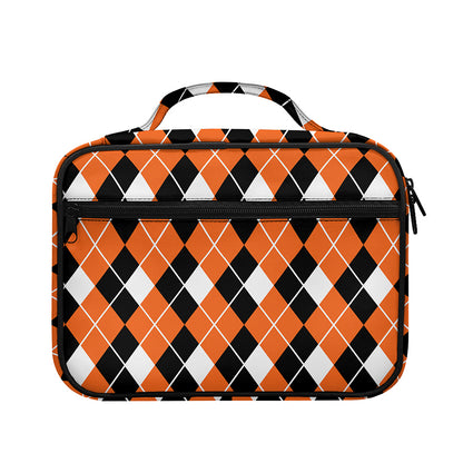 Orange White And Black Argyle Print Briefcase Bible Bag